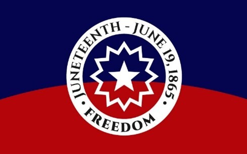 Juneteenth Flag with circle in center Juneteenth June 19, 1865 Freedom