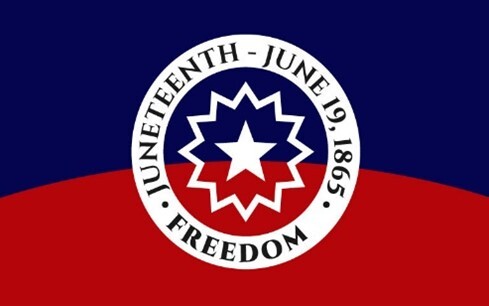 Juneteenth Flag with circle in center Juneteenth June 19, 1865 Freedom