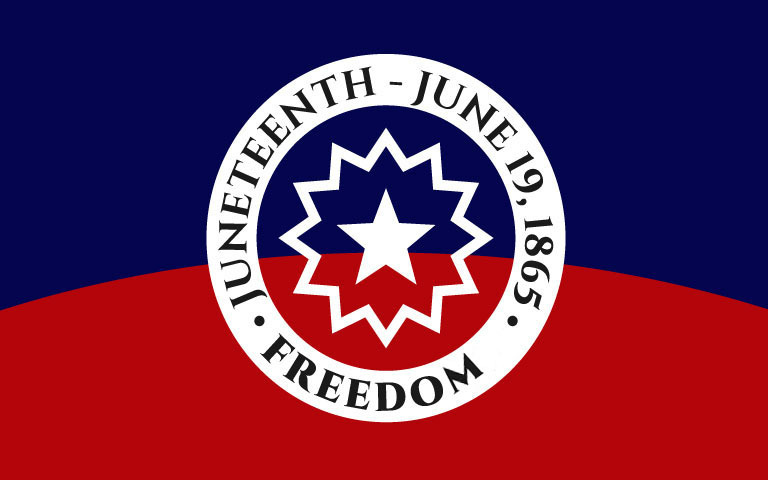 Juneteenth flag. June 19, 1865. Freedom. 